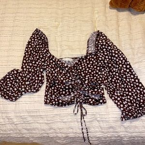 Brown wide sleeve Endless Blu Top. SIZE S/M